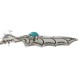 .925 Sterling Silver Handmade Certified Authentic Mistletoe Navajo Natural Turquoise Native American Necklace 16088-201