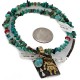 12kt Gold Filled .925 Sterling Silver Handmade Certified Authentic Navajo Coral Natural Turquoise Native American Necklace 24302-1601-10