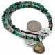 .925 Sterling Silver Handmade Certified Authentic Signed Navajo Coral Natural Turquoise Native American Necklace 2423-1601-12
