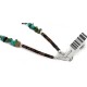 .925 Sterling Silver Handmade Certified Authentic Signed Navajo Coral Natural Turquoise Native American Necklace 2423-1601-12