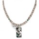 Certified Authentic Kokopelli .925 Sterling Silver Handmade Navajo Natural Turquoise Graduated Melon Shell Native American Necklace 24424-6-16057