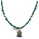 .925 Sterling Silver Handmade Certified Authentic Navajo Turquoise Coral Native American Necklace 16023-2-1601-13