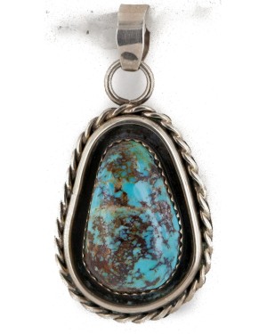 .925 Sterling Silver Handmade Certified Authentic Navajo & Natural Turquoise Quartz Native American Necklace 14936-15771-5