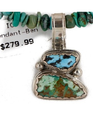 .925 Sterling Silver Handmade Certified Authentic Navajo Coral Turquoise Native American Necklace 16023-6-1601-11