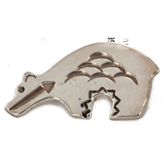 Certified Authentic Bear Navajo .925 Sterling Silver Native American Pin and Pendant  24267