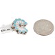 Certified Authentic Handmade Navajo .925 Sterling Silver Coral Natural Turquoise Mother of Pearl Native American Pin and Pendant 16036