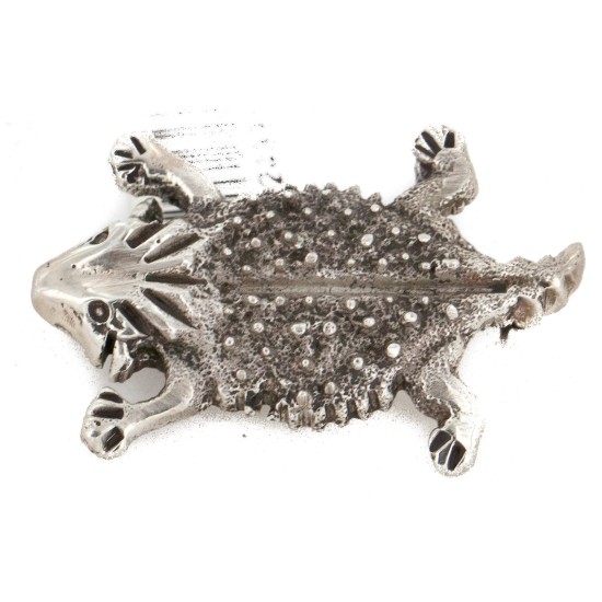 Certified Authentic Horneytoad Navajo .925 Sterling Silver Native American Pin and Pendant 24331