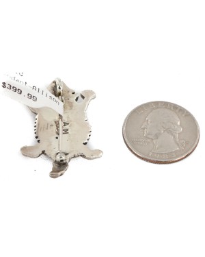 Certified Authentic Horneytoad Navajo .925 Sterling Silver Native American Pin and Pendant 24331