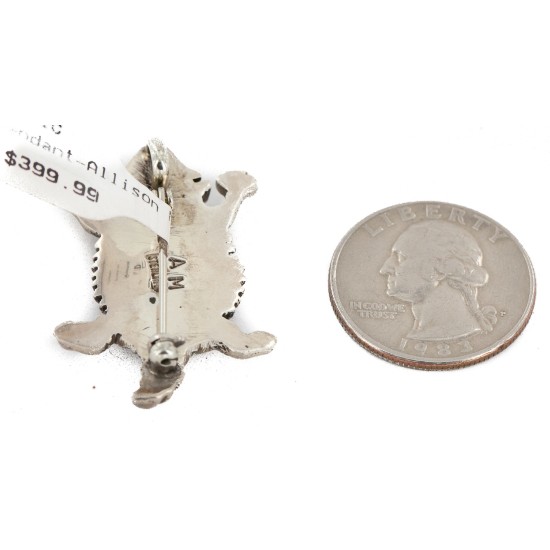 Certified Authentic Horneytoad Navajo .925 Sterling Silver Native American Pin and Pendant 24331