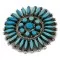 Petit Point Zuni .925 Sterling Silver Natural Turquoise Native American Pin Pendant 24379 Petit Point Zuni .925 Sterling Silver Natural Turquoise Native American Pin Pendant 24379