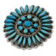 Certified Authentic Petit Point Zuni .925 Sterling Silver Natural Turquoise Native American Pin Pendant 24379