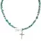 Handmade Cross Zuni .925 Sterling Silver Natural Turquoise Charoite Native American Necklace 24371-7-1601-20 Handmade Cross Zuni .925 Sterling Silver Natural Turquoise Charoite Native American Necklace 24371-7-1601-20