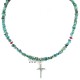 Handmade Cross Certified Authentic Zuni .925 Sterling Silver Coral Natural Turquoise Native American Necklace 24371-6-1601-22