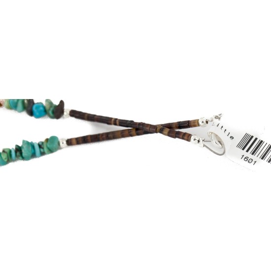 Handmade Cross Certified Authentic Zuni .925 Sterling Silver Coral Natural Turquoise Native American Necklace 24371-6-1601-22