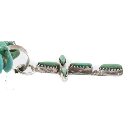 Handmade Cross Certified Authentic Zuni .925 Sterling Silver Coral Natural Turquoise Native American Necklace 24371-6-1601-22