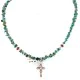 Handmade Cross Zuni .925 Sterling Silver Natural Turquoise Pink Coral Necklace 24371-2-1601-24 Handmade Cross Zuni .925 Sterling Silver Natural Turquoise Pink Coral Necklace 24371-2-1601-24