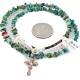 Handmade Cross Zuni .925 Sterling Silver Natural Turquoise Pink Coral Necklace 24371-2-1601-24 Handmade Cross Zuni .925 Sterling Silver Natural Turquoise Pink Coral Necklace 24371-2-1601-24