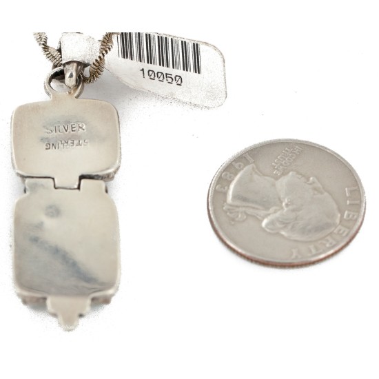 Handmade Navajo .925 Sterling Silver Natural Turquoise Native American Necklace 10050