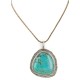 .925 Sterling Silver Handmade Certified Authentic Navajo Natural Turquoise Native American Necklace 15054