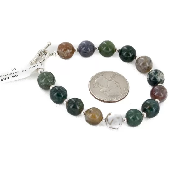 Navajo Natural Green Jasper Native American Bracelet 12888-2 Navajo Natural Green Jasper Native American Bracelet 12888-2