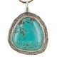 .925 Sterling Silver Handmade Certified Authentic Navajo Natural Turquoise Native American Necklace 15054