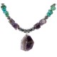 Certified Authentic Navajo .925 Sterling Silver Natural Turquoise Amethyst Hematite Native American Necklace 34057