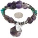 Certified Authentic Navajo .925 Sterling Silver Natural Turquoise Amethyst Hematite Native American Necklace 34057