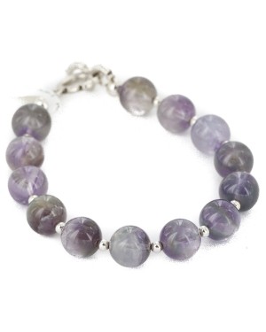 Certified Authentic Navajo Natural Amethyst Native American Bracelet 12888-5