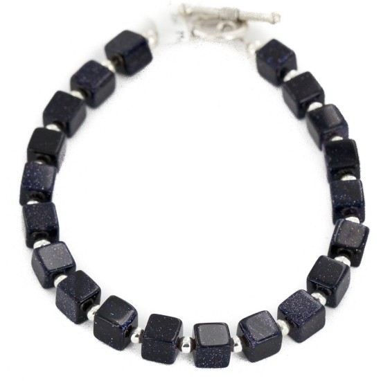 Certified Authentic Navajo Natural Goldstone Native American Bracelet 12888-3