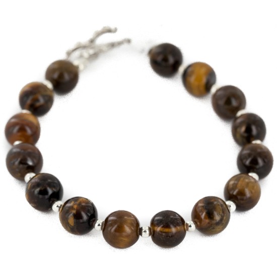 Certified Authentic Navajo Natural Tigers Eye Native American Bracelet 12888-1