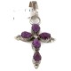Cross Handmade Certified Authentic Zuni .925 Sterling Silver Natural Sugilite Native American Pendant 24371-5