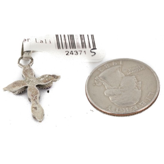 Cross Handmade Certified Authentic Zuni .925 Sterling Silver Natural Sugilite Native American Pendant 24371-5