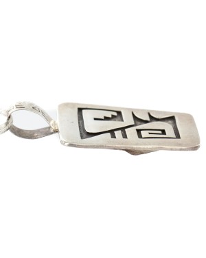 Handmade Certified Authentic Hopi .925 Sterling Silver Pendant Native American Necklace Pendant 24287