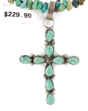 Handmade Certified Authentic Zuni .925 Sterling Silver Natural Turquoise Native American Necklace 24369-1601-25 Handmade Certified Authentic Zuni .925 Sterling Silver Natural Turquoise Native American Necklace 24369-1601-25