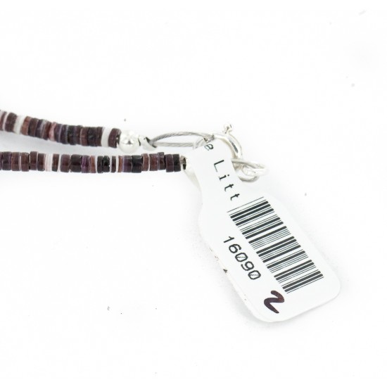 Certified Authentic Navajo .925 Sterling Silver Natural Turquoise Green Jasper Hematite Native American Necklace 16090-2
