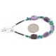 Certified Authentic Navajo .925 Sterling Silver Natural Turquoise and Amethyst Native American Bracelet 12891-1
