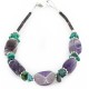 Certified Authentic Navajo .925 Sterling Silver Natural Turquoise Amethyst Native American Bracelet 12891-2