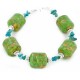 Certified Authentic Navajo .925 Sterling Silver Natural Turquoise and Composite Gaspeite Native American Bracelet 12892-2