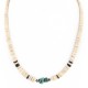 Certified Authentic Navajo .925 Sterling Silver Natural Turquoise Graduated Melon Shell Hematite Native American Necklace 14905-3