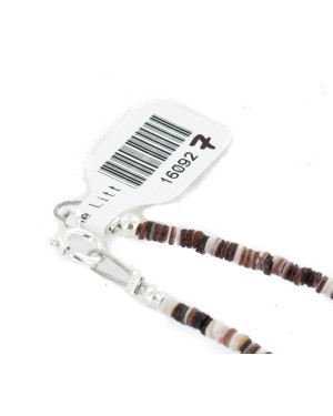 Certified Authentic Heart Navajo .925 Sterling Silver Natural Turquoise Green Jasper Hematite Native American Necklace 16092-7