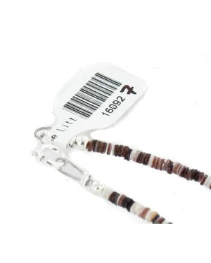 Heart Navajo .925 Sterling Silver Natural Turquoise Green Jasper Hematite Native American Necklace 16092-7