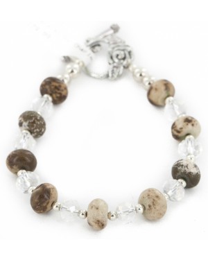 Certified Authentic Navajo Natural Jasper Quartz Native American Bracelet 12891-6