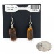 Certified Authentic Navajo .925 Sterling Silver Hooks Natural Tigers Eye Native American Earrings 18072-56