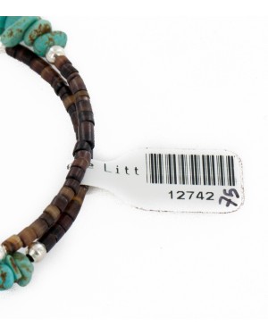 Certified Authentic Navajo Coral Natural Turquoise Heishi Adjustable Wrap Native American Bracelet 12742-75 Certified Authentic Navajo Coral Natural Turquoise Heishi Adjustable Wrap Native American Bracelet 12742-75