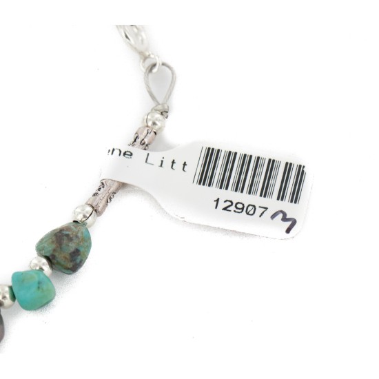 Certified Authentic .925 Sterling Silver Navajo Natural Turquoise and Multicolor Stones Native American Bracelet 12907-3