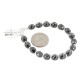 Certified Authentic .925 Sterling Silver Navajo Natural Hematite Native American Bracelet 12907-2