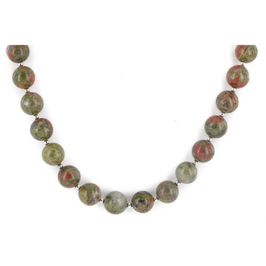 Certified Authentic .925 Sterling Silver Natural Jasper Native American Necklace 790106-103