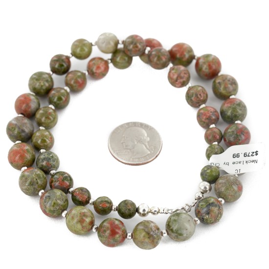 Certified Authentic .925 Sterling Silver Natural Jasper Native American Necklace 790106-103