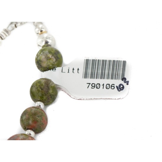 Certified Authentic .925 Sterling Silver Natural Jasper Native American Necklace 790106-103