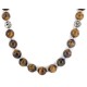 Certified Authentic .925 Sterling Silver Natural Tigers Eye Native American Necklace 790106-64